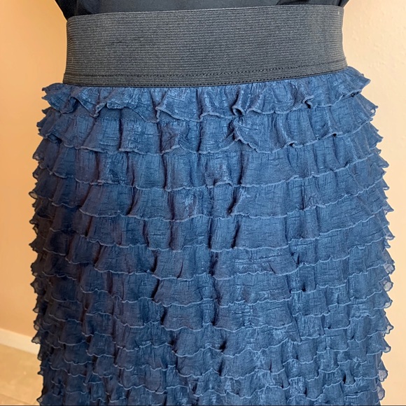 Gap Navy Ruffled Mini Skirt Size XXL - Picture 2 of 7